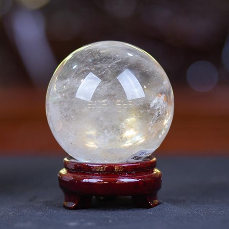 Quả cầu phong thuỷ thạch anh trắng 12cm 2840gr 5 Quả cầu phong thuỷ thạch anh trắng 12cm 2840gr