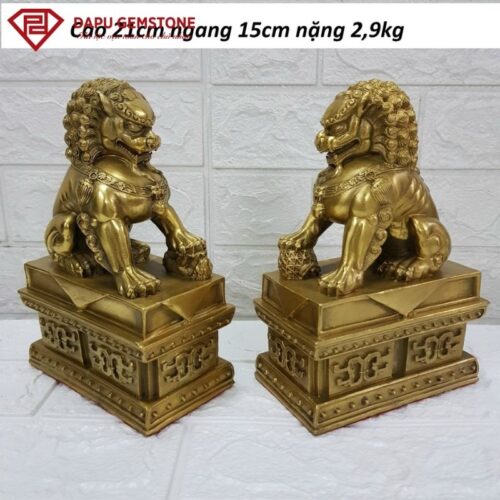 Cặp Nghê Bệ Bằng Đồng Cao 21cm