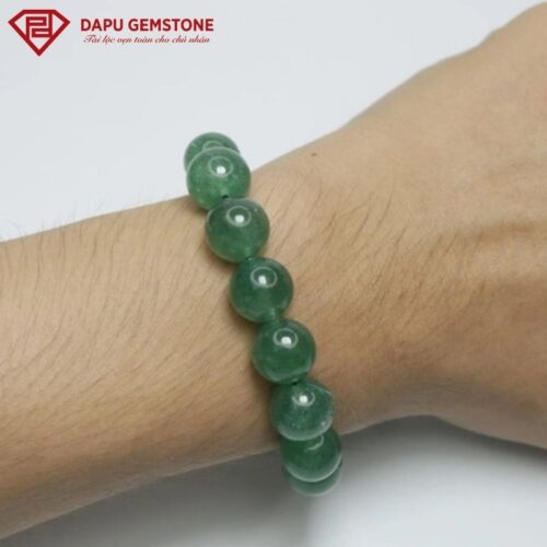 Vòng Đá Thạch Anh Dâu Tây Xanh 8mm Chuẩn 6a