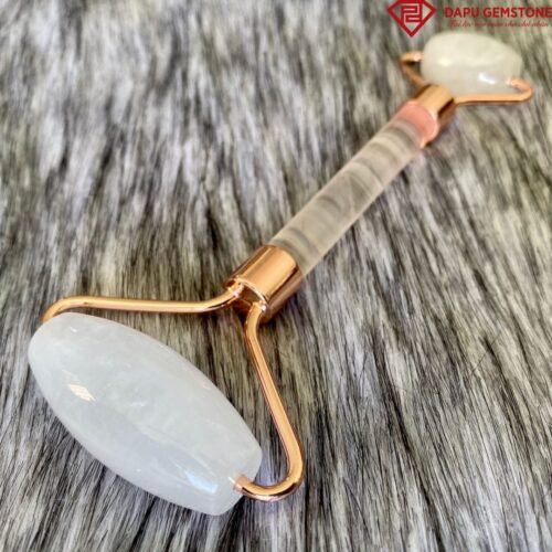 Cây Lăn Massage Mặt Thạch Anh Trắng