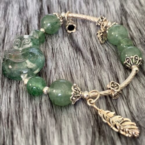 Vòng Tay Đá Mix Charm Bạc