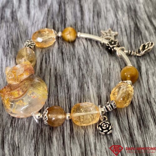 Vòng Tay Đá Mix Charm Bạc
