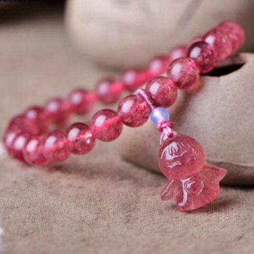 Vòng Đá Thạch Anh Dâu Tây Hồng 12 Ly