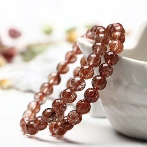 Vòng Đá Thạch Anh Tóc Đỏ 8 Ly