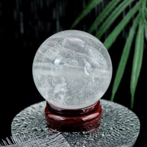 Cầu thạch anh trắng trong vân mây 3A 7cm