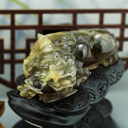 Tỳ hưu thạch anh tóc vàng 0.78kg 13x7.5cm