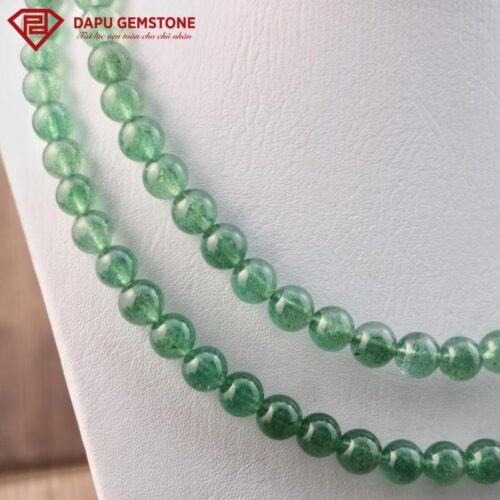 Tràng 108 hạt Thạch anh dâu xanh 8mm