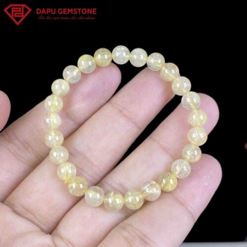 Vòng Tay Thạch Anh Tóc Bạch Kim 6mm